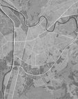 Poster - Gray vintage map of Grenoble France