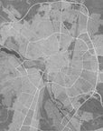 Poster - Gray vintage map of Dijon France