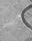 Plakat - Gray vintage map of Bordeaux downtown France