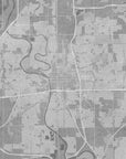 Poster - Map of Wichita (Kansas, USA) in gray vintage style