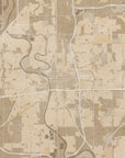 Plakat - Map of Wichita (Kansas, USA) in sepia vintage style