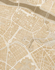 Poster - Map of Zaragoza downtown (Spain) in sepia vintage style