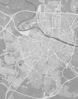 Poster - Map of Zaragoza (Spain) in gray vintage style