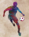 Plakat - Watercolor Soccer Player