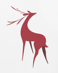 Poster - Stylized retro deer (red)