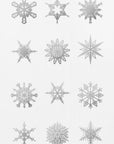 Plakat - Twelve geometric snowflakes in gray