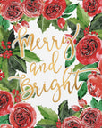Plakat - Merry and bright holiday roses