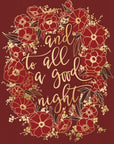 Plakat - And to all a good night - red