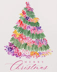 Poster - Floral Christmas tree in pink