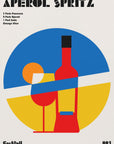 Poster - Aperol Spritz Cocktail Bauhaus Art Print