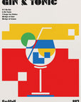 Poster - Gin & Tonic Bauhaus Cocktail