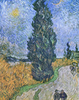 Plakat - Vincent Van Gogh's Road With Cypress and Star 1890 - Admen.dk