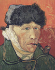 Plakat - Vincent Van Gogh's Self Portrait With Bandaged Ear and Pipe (1889) - Admen.dk