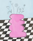 Plakat - Checkerboard Vase Pink