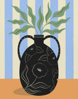 Plakat - Leaves in Patterned Vase