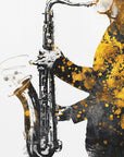Poster - Black and Gold Music Art Saxophone2
