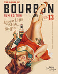 Poster - Babes of Bourbon Vol 13 Rum Drinking Pinup Girl Art