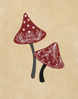 Poster - Iced mushrooms red/tan