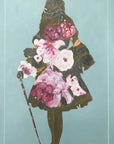 Plakat - A Woman in a Silhouette Style with Flowers and Leaves