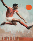 Plakat - Leaping Soccer Player