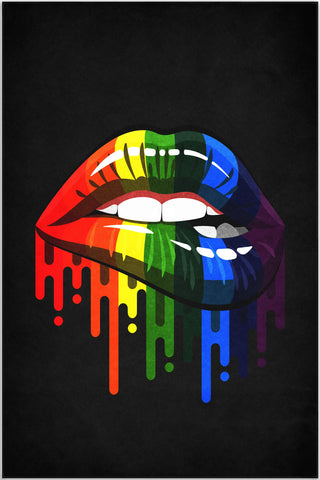 Plakat - Rainbow lips kunst - admen.dk