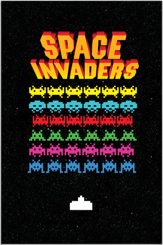 Plakat - Space invaders kunst - admen.dk