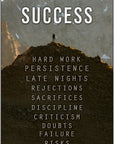 Plakat - Success hard work citat - Admen.dk