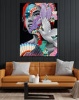 Plakat - Woman american doves kunst - admen.dk