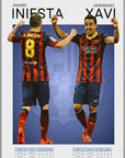 Plakat - Iniesta og Xavi grafisk look