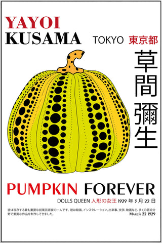 Plakat - Yayoi Kusama - Pumpkin forever kunst