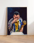 Plakat - Lionel Messi pokal kysset - admen.dk