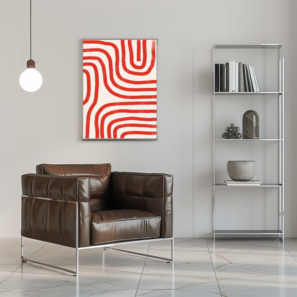 Plakat - Red Modern Lines