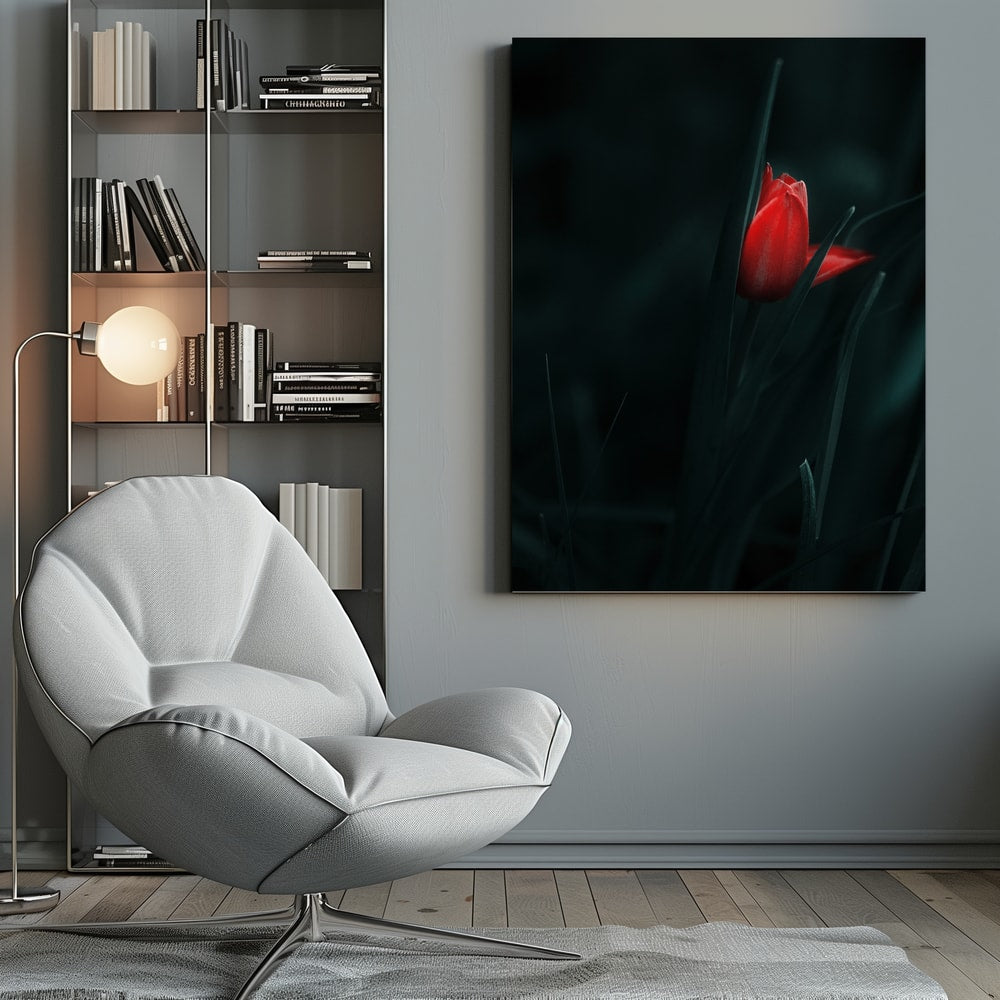 Canvas - Elegant Red Tulip
