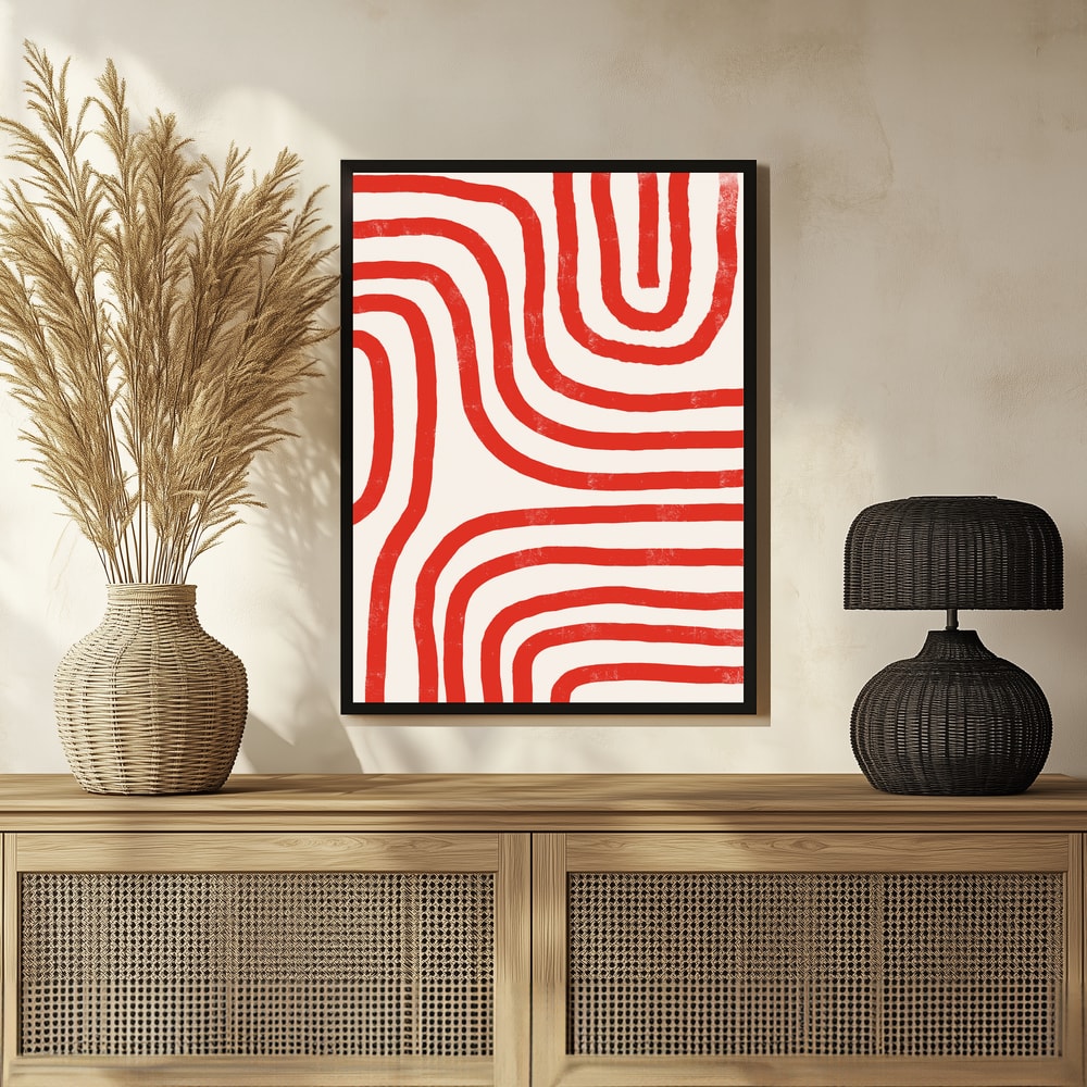 Plakat - Red Modern Lines