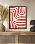Plakat - Red Modern Lines