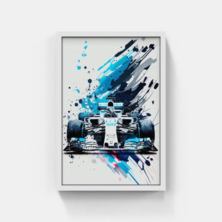 Plakat - Formel 1 Blå watercolor