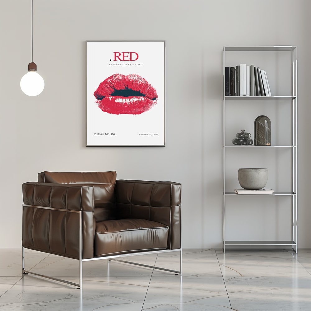 Plakat - Vintage Red Lips Graphic