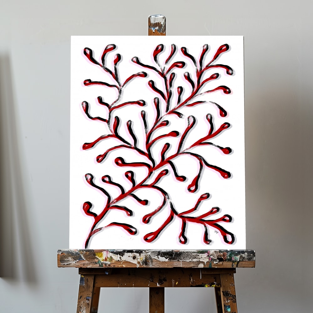 Canvas - Stylized Red Coral