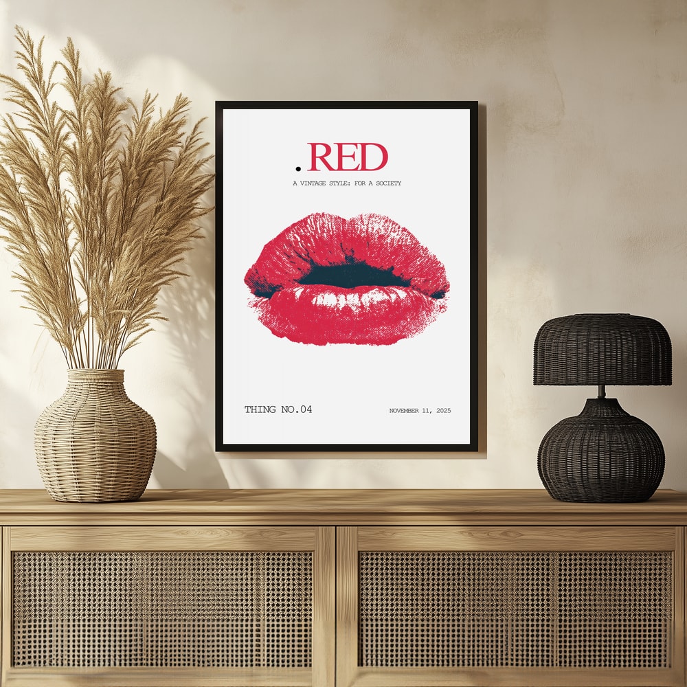Plakat - Vintage Red Lips Graphic