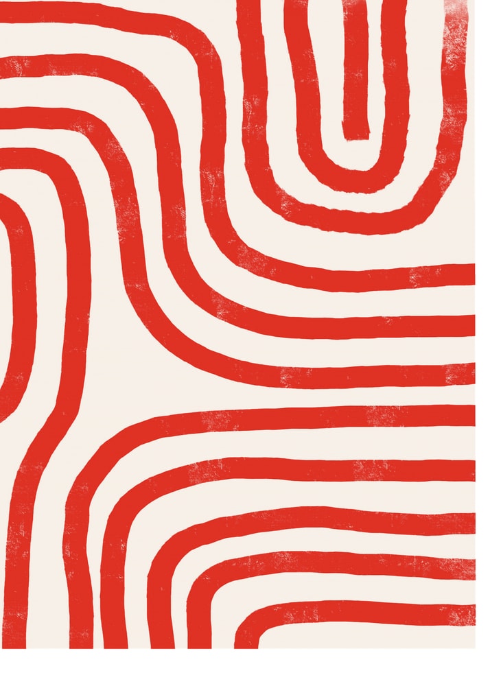 Plakat - Red Modern Lines