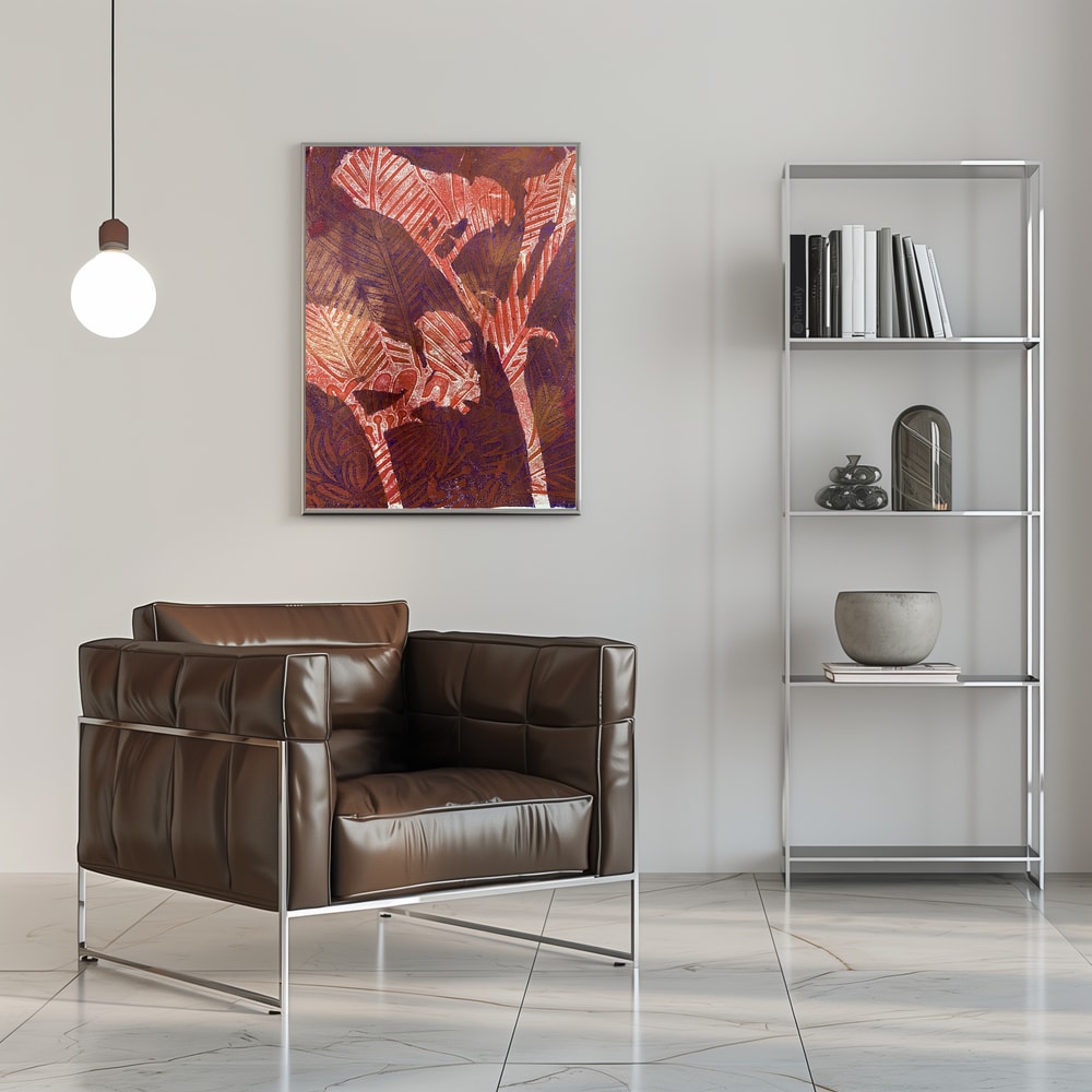 Plakat - Deep Red Jungle Foliage