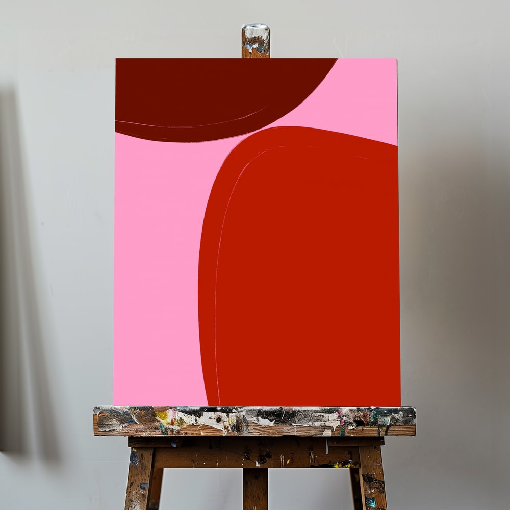 Canvas - Curved Red Shapes