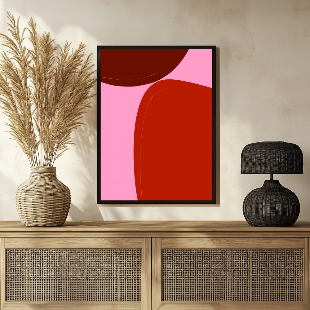 Plakat - Curved Red Shapes
