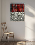 Canvas - Red Stripes and Fragmented Text