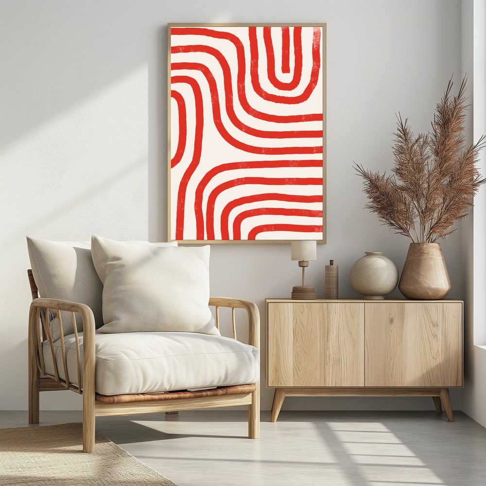 Plakat - Red Modern Lines
