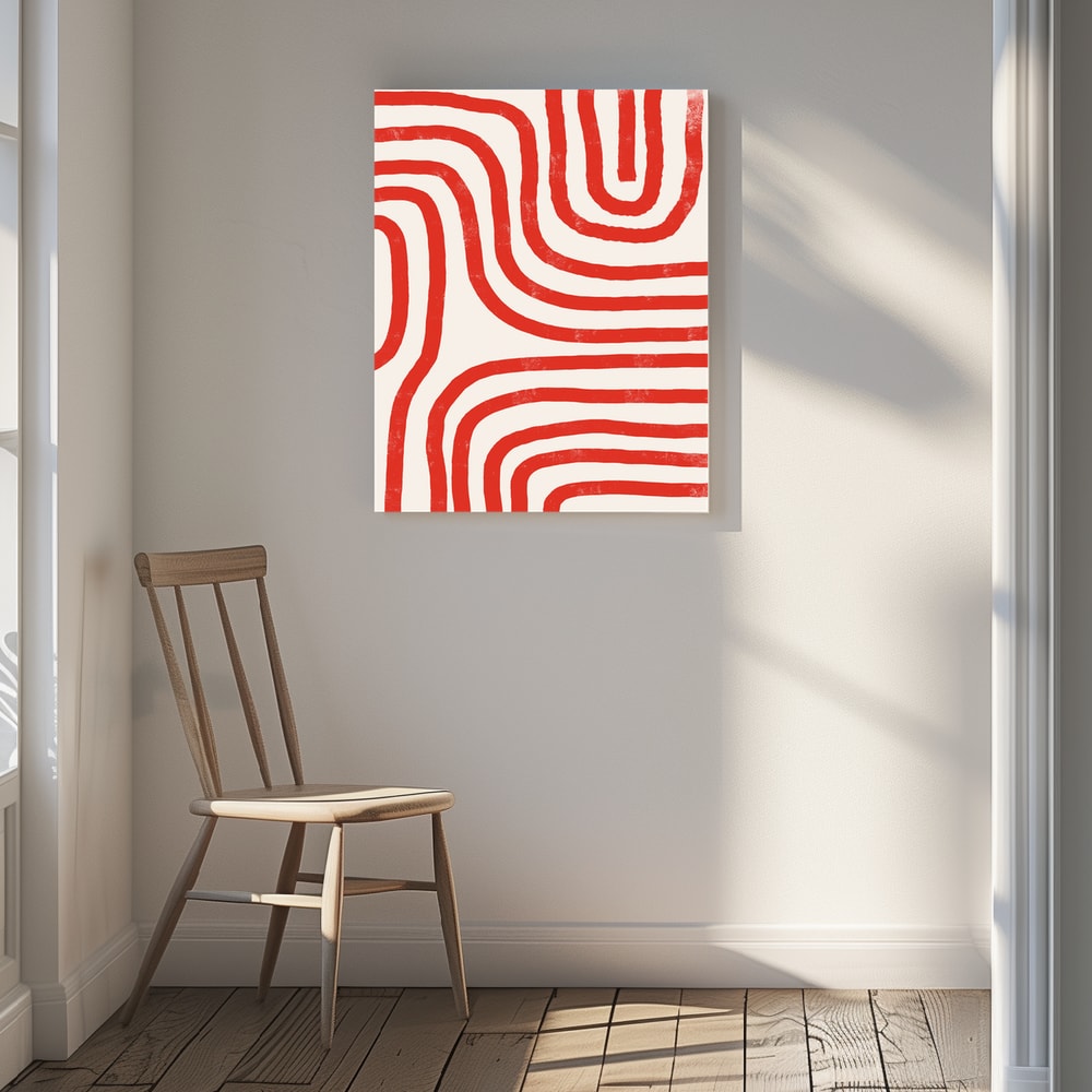 Canvas - Red Modern Lines