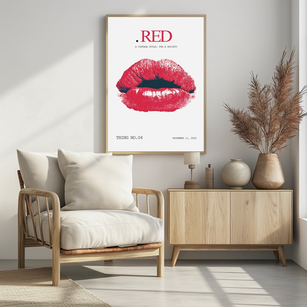 Plakat - Vintage Red Lips Graphic