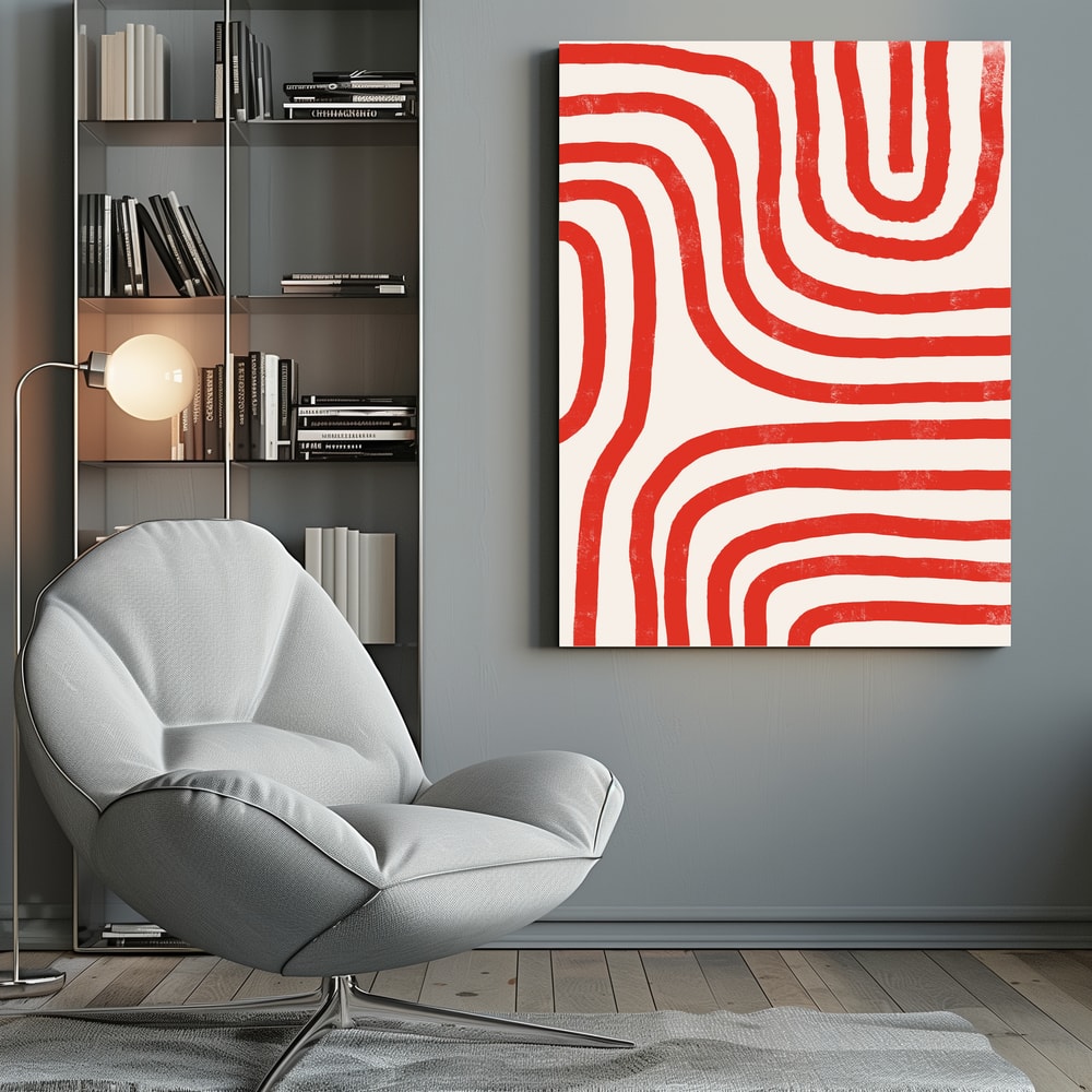 Canvas - Red Modern Lines