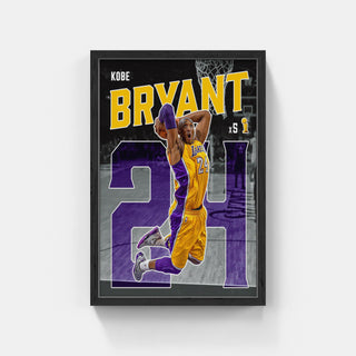 Plakat - Kobe Bryant i en flyvende fart