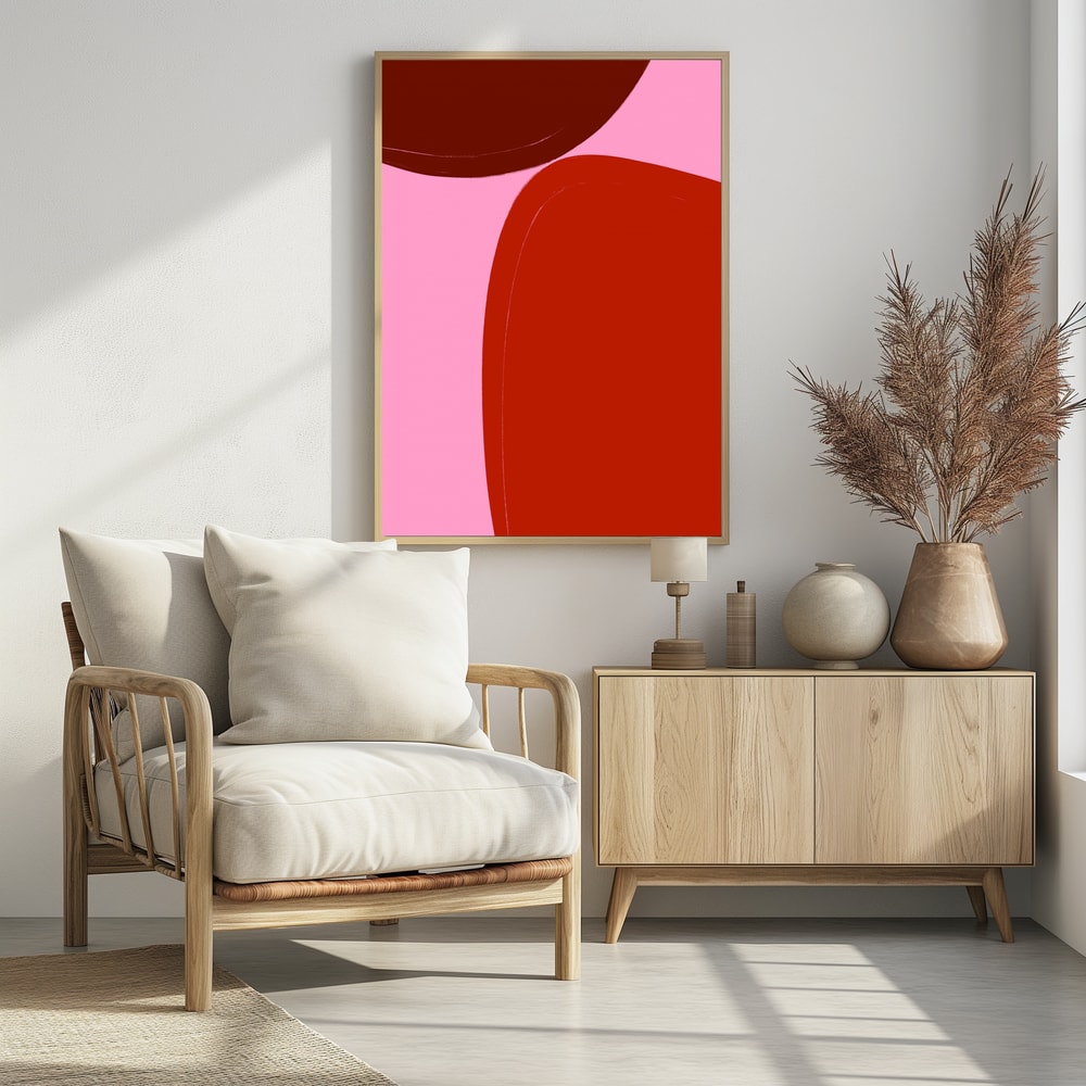 Plakat - Curved Red Shapes